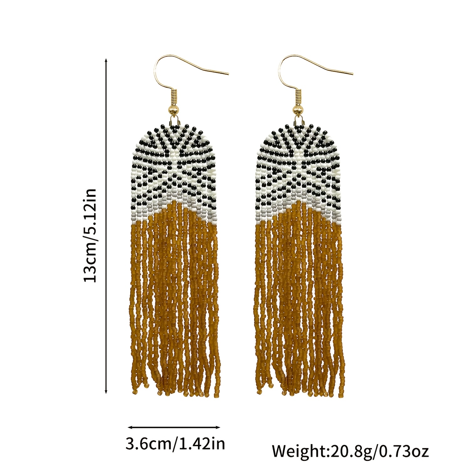 Women's Colorful Gradient Handmade Long Tassel Earrings